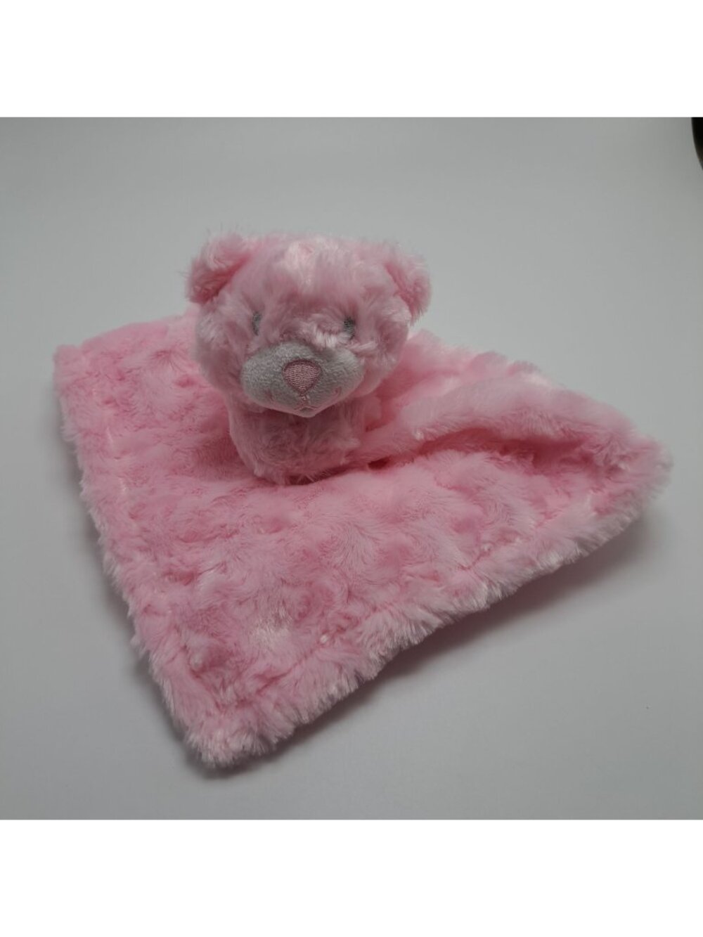 Little Beginnings Pink Bear Baby Lovey Swirl Fur Plush